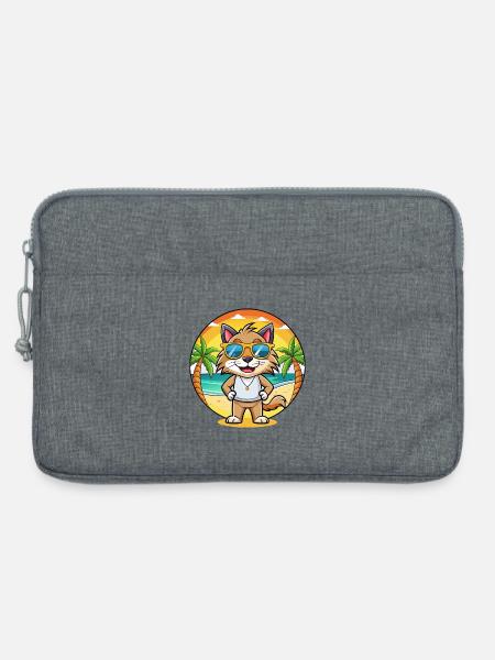 Lynx Lustige Cartoon Sommer Strand Sonnenbrille - Laptoptasche 13" - Grau meliert