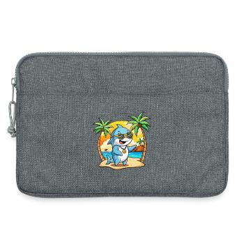 Dolphin Funny Cartoon Summer Beach Sunglasses - Laptop bag 13" - heather grey - Front