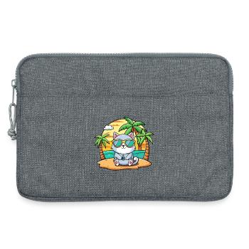 Cat Funny Cartoon Summer Beach Sunglasses - Laptop bag 13" - heather grey - Front