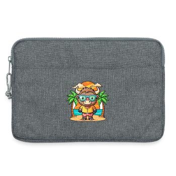 Buffalo Funny Cartoon Summer Beach Sunglasses - Laptop bag 13" - heather grey - Front