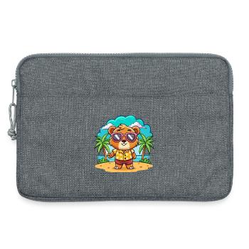 Bear Funny Cartoon Summer Beach Sunglasses - Laptop bag 13" - heather grey - Front
