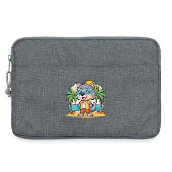 Wolf Lustige Cartoon Sommer Strand Sonnenbrille - Laptoptasche 13" - Grau meliert - Vorne