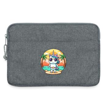 Einhorn Lustige Cartoon Sommer Strand Sonnenbrille - Laptoptasche 13" - Grau meliert - Vorne