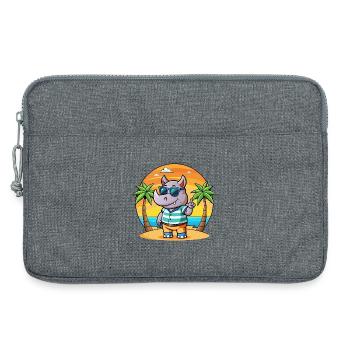 Rhino Lustige Cartoon Sommer Strand Sonnenbrille - Laptoptasche 13" - Grau meliert - Vorne