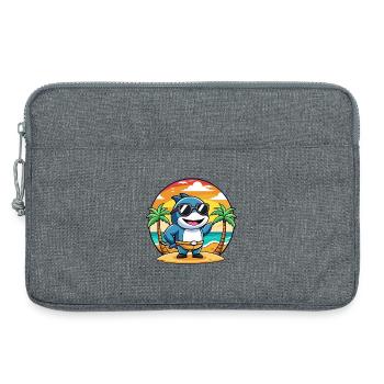 Lunettes de soleil de plage d’été de dessin animé drôle d’Orca - Sacoche pour ordinateur portable 13 pouces - gris chiné - Devant