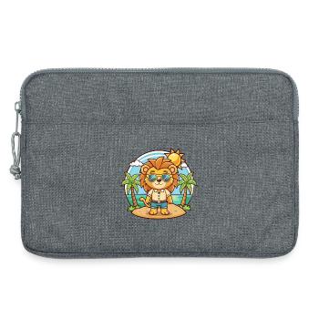 Lion Funny Cartoon Summer Beach Sunglasses - Laptop bag 13" - heather grey - Front