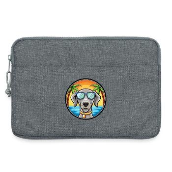 Braque de Weimar Race Chien Dessin Animé Lunettes De Soleil Plage - Sacoche pour ordinateur portable 13 pouces - gris chiné - Devant