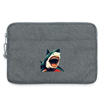 Shark Cartoon Character Colorful Pet Animal - Laptop bag 13" - heather grey - Front