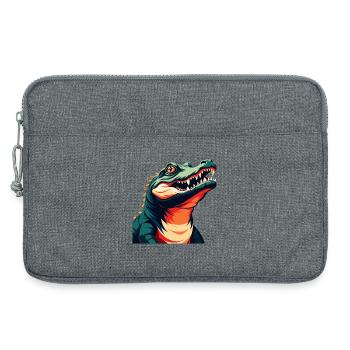 Crocodile Dessin Animé Personnage Animal De Compagnie Coloré - Sacoche pour ordinateur portable 13 pouces - gris chiné - Devant