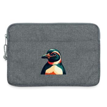 Pinguin Zeichentrickfigur Buntes Haustier Tier - Laptoptasche 13" - Grau meliert - Vorne