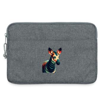 Okapi Zeichentrickfigur Buntes Haustier Tier - Laptoptasche 13" - Grau meliert - Vorne
