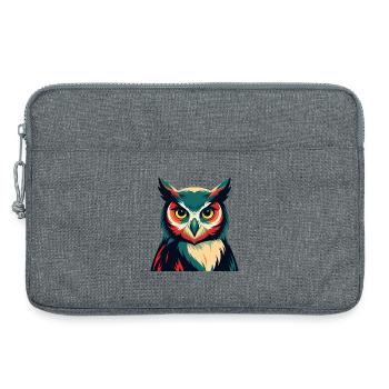 Eule Zeichentrickfigur Buntes Haustier Tier - Laptoptasche 13" - Grau meliert - Vorne