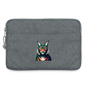 Luchs Zeichentrickfigur Buntes Haustier Tier - Laptoptasche 13" - Grau meliert - Vorne