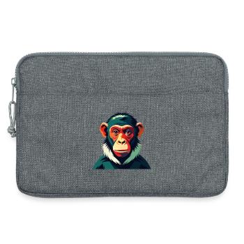 Affe Cartoon Figur Buntes Haustier Tier - Laptoptasche 13" - Grau meliert - Vorne