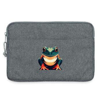 Frog Cartoon Character Colorful Pet Animal - Laptop bag 13" - heather grey - Front