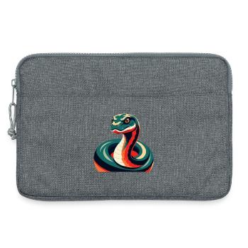 Anaconda dessin animé personnage animal de compagnie coloré - Sacoche pour ordinateur portable 13 pouces - gris chiné - Devant