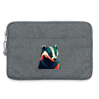 Dachs Zeichentrickfigur Buntes Haustier Tier - Laptoptasche 13" - Grau meliert - Vorne