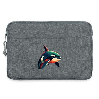 Orca Cartoon-Figur Buntes Haustier - Laptoptasche 13" - Grau meliert - Vorne