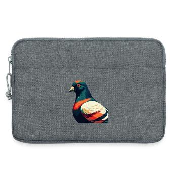 Taube Cartoon Figur Buntes Haustier Tier - Laptoptasche 13" - Grau meliert - Vorne