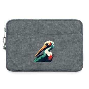 Pélican Dessin animé Personnage Animal de compagnie coloré - Sacoche pour ordinateur portable 13 pouces - gris chiné - Devant