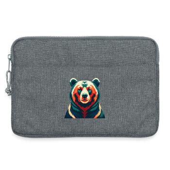 Bär Cartoon Figur Buntes Haustier Tier - Laptoptasche 13" - Grau meliert - Vorne