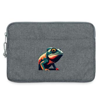 Chamäleon Cartoon Figur Buntes Haustier Tier - Laptoptasche 13" - Grau meliert - Vorne