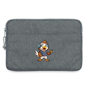 Eagle Funny Cartoon Character Musique de casque - Sacoche pour ordinateur portable 13 pouces - gris chiné - Devant