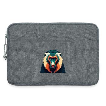 Pavian Zeichentrickfigur Buntes Haustier Tier - Laptoptasche 13" - Grau meliert - Vorne