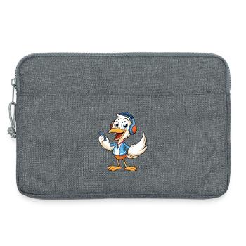 Pelican Funny Cartoon Character Musique de casque - Sacoche pour ordinateur portable 13 pouces - gris chiné - Devant