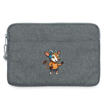 Okapi Funny Cartoon Character Musique de casque - Sacoche pour ordinateur portable 13 pouces - gris chiné - Devant