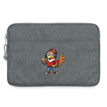 Hawk Funny Cartoon Character Musique de casque - Sacoche pour ordinateur portable 13 pouces - gris chiné - Devant