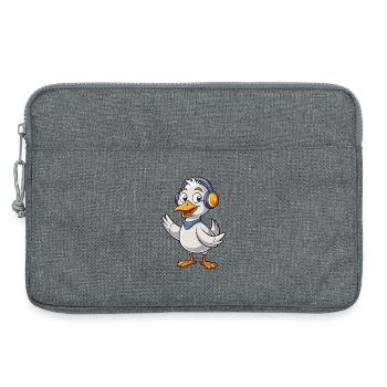 Goose Funny Cartoon Character Casque Musique - Sacoche pour ordinateur portable 13 pouces - gris chiné - Devant