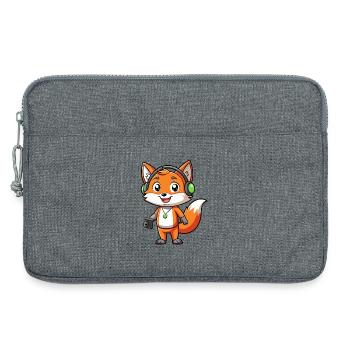 Fuchs Lustige Zeichentrickfigur Kopfhörer Musik - Laptoptasche 13" - Grau meliert - Vorne