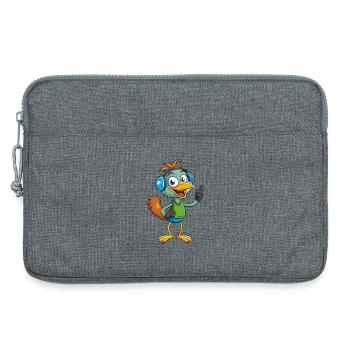 Emu Funny Cartoon Character Musique de casque - Sacoche pour ordinateur portable 13 pouces - gris chiné - Devant