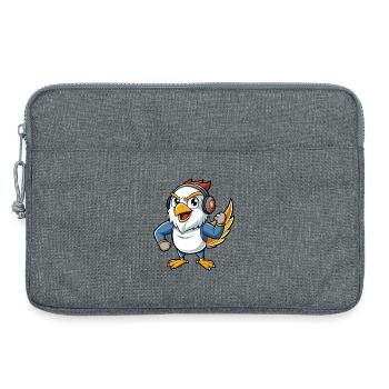 Falcon Funny Cartoon Character Headphone Music - Laptop bag 13" - heather grey - Front