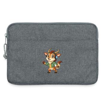 Antilope Lustige Cartoon Figur Kopfhörer Musik - Laptoptasche 13" - Grau meliert - Vorne