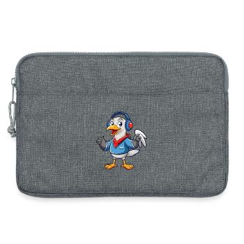 Albatross Lustige Zeichentrickfigur Kopfhörer Musik - Laptoptasche 13" - Grau meliert - Vorne