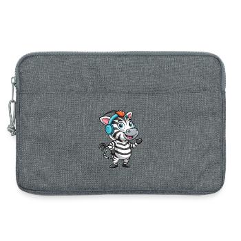 Zebra Lustige Zeichentrickfigur Kopfhörer Musik - Laptoptasche 13" - Grau meliert - Vorne