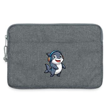 Orca Funny Cartoon Character Musique de casque - Sacoche pour ordinateur portable 13 pouces - gris chiné - Devant