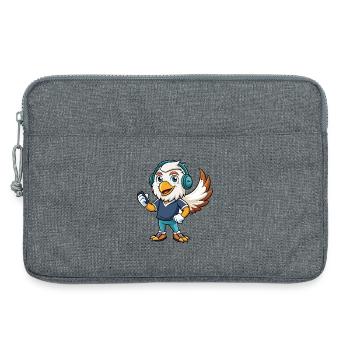 Eagle Funny Cartoon Character Musique de casque - Sacoche pour ordinateur portable 13 pouces - gris chiné - Devant