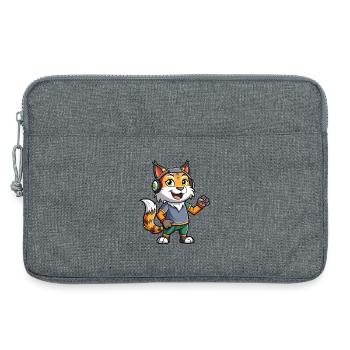 Lynx Funny Cartoon Character Musique de casque - Sacoche pour ordinateur portable 13 pouces - gris chiné - Devant
