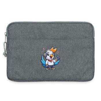 Kakadu Lustige Zeichentrickfigur Kopfhörer Musik - Laptoptasche 13" - Grau meliert - Vorne