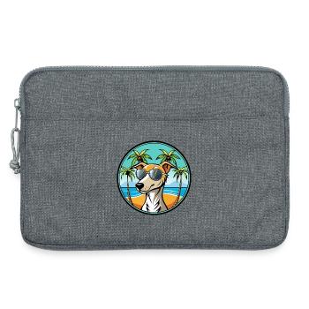 Whippet Hund Rasse Cartoon Sonnenbrille Strand - Laptoptasche 13" - Grau meliert - Vorne