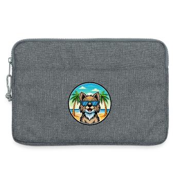 Schwedische Lapphund Hunderasse Cartoon Sonnenbrille Strand - Laptoptasche 13" - Grau meliert - Vorne