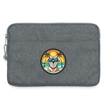 Seskar phoque chien race dessin animé lunettes de soleil plage - Sacoche pour ordinateur portable 13 pouces - gris chiné - Devant