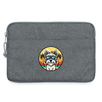Skye Terrier Hunderasse Cartoon Sonnenbrille Strand - Laptoptasche 13" - Grau meliert - Vorne