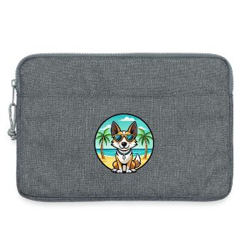 Toy Fox Terrier Chien Race Dessin Animé Lunettes De Soleil Plage - Sacoche pour ordinateur portable 13 pouces - gris chiné - Devant