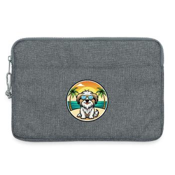 Tibetische Kyi Apso Hunderasse Cartoon Sonnenbrille Strand - Laptoptasche 13" - Grau meliert - Vorne