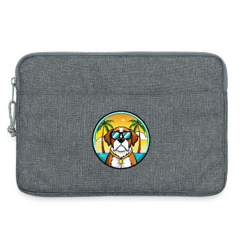 Bernhardiner Hunderasse Cartoon Sonnenbrille Strand - Laptoptasche 13" - Grau meliert - Vorne