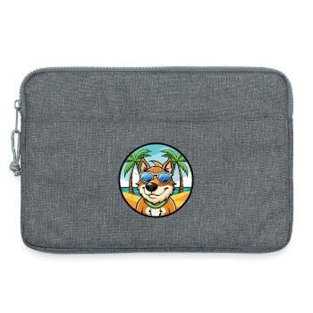 Volpino Italiano Chien Race Dessin Animé Lunettes De Soleil Plage - Sacoche pour ordinateur portable 13 pouces - gris chiné - Devant